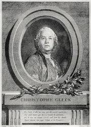 Portret Christopha Glucka, niemieckiego kompozytora, sztychowany przez Simona Charlesa Migera (1736-1820) (heliograwiura)